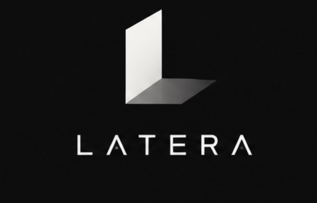 Latera — silver folded L emblem and wordmark